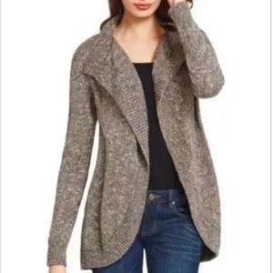 Women Cabi Marled Cotton Knit Open Front Cardigan